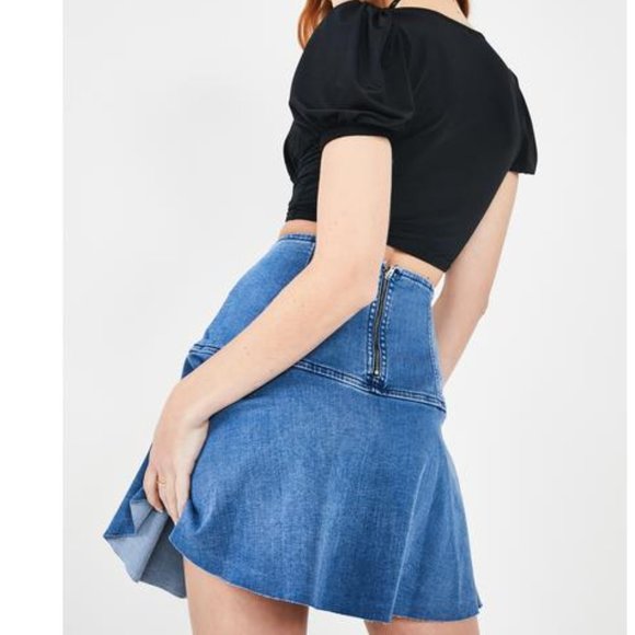 Free People Highlands Denim Mini Skirt - Picture 7 of 8